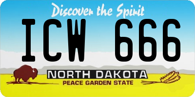 ND license plate ICW666