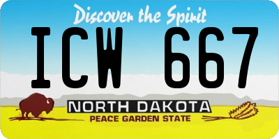 ND license plate ICW667