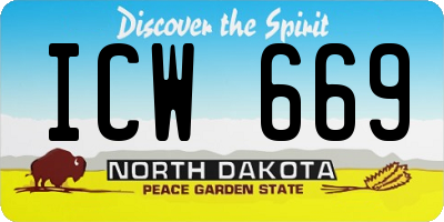ND license plate ICW669