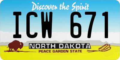 ND license plate ICW671