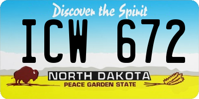 ND license plate ICW672