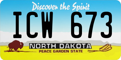 ND license plate ICW673