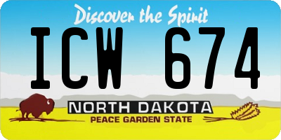 ND license plate ICW674