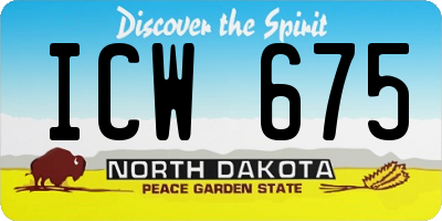 ND license plate ICW675