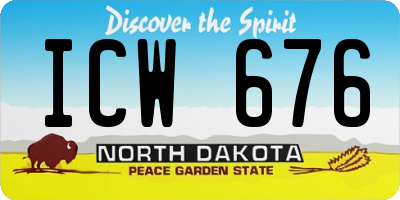 ND license plate ICW676