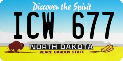 ND license plate ICW677
