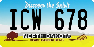 ND license plate ICW678