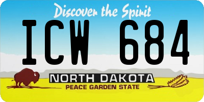 ND license plate ICW684