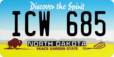 ND license plate ICW685