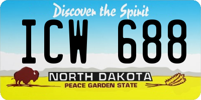 ND license plate ICW688