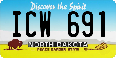 ND license plate ICW691