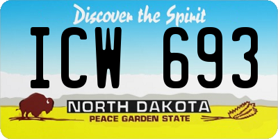 ND license plate ICW693