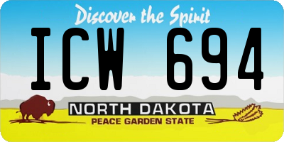 ND license plate ICW694