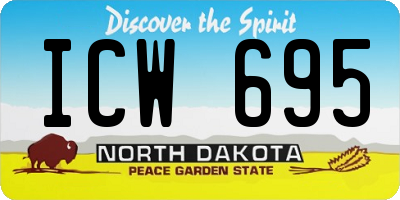 ND license plate ICW695