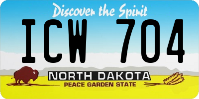 ND license plate ICW704