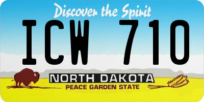ND license plate ICW710