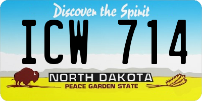 ND license plate ICW714
