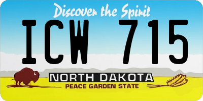 ND license plate ICW715