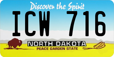 ND license plate ICW716