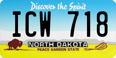 ND license plate ICW718