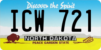 ND license plate ICW721