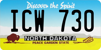 ND license plate ICW730