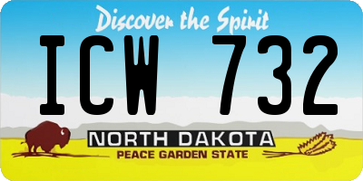 ND license plate ICW732