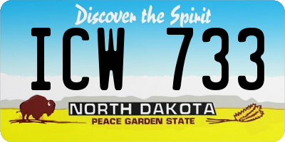 ND license plate ICW733