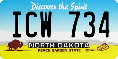 ND license plate ICW734