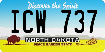 ND license plate ICW737