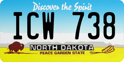 ND license plate ICW738