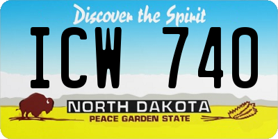 ND license plate ICW740