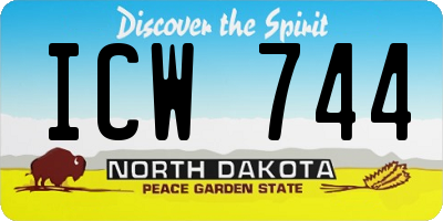 ND license plate ICW744