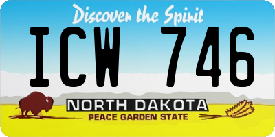 ND license plate ICW746