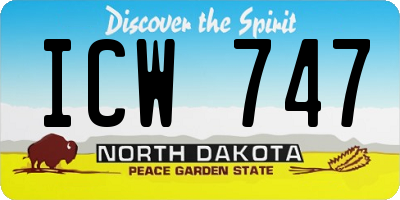 ND license plate ICW747