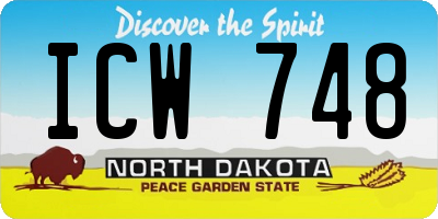ND license plate ICW748