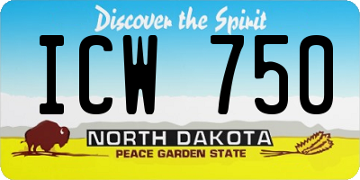ND license plate ICW750
