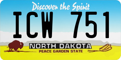 ND license plate ICW751