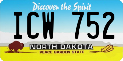 ND license plate ICW752