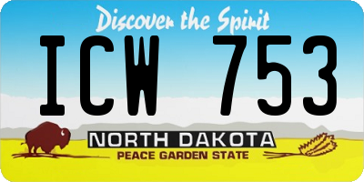 ND license plate ICW753