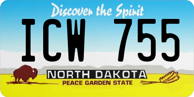 ND license plate ICW755