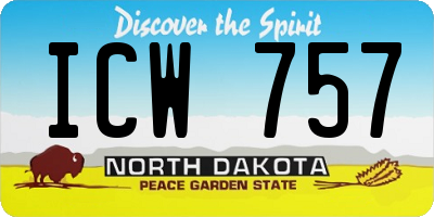 ND license plate ICW757