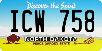ND license plate ICW758