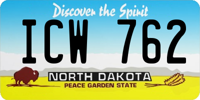 ND license plate ICW762
