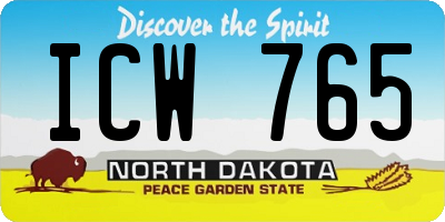 ND license plate ICW765