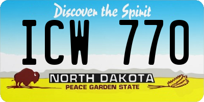 ND license plate ICW770