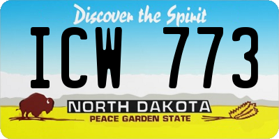 ND license plate ICW773