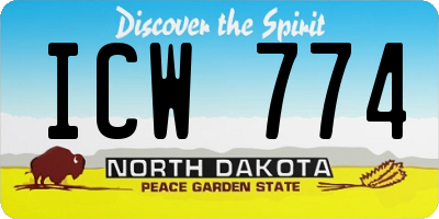 ND license plate ICW774