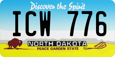 ND license plate ICW776