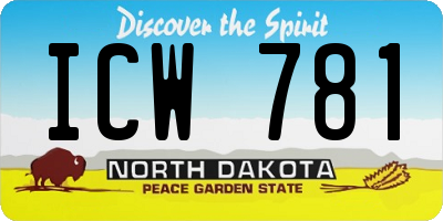 ND license plate ICW781